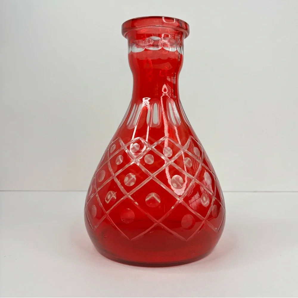 Vintage Red Cut to Clear Decanter‎ Ruby
Base Bohemian Glass Art Vase - Picture 9 of 9